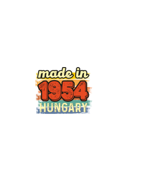 made in hungary felirat, retro évszám, grunge stílus, 1954 minta sötétkék pólón