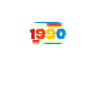 classic, original edition, retro, vintage évszám, születésnapi dátum, 1990 minta fekete pólón