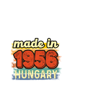 made in hungary felirat, retro évszám, grunge stílus, 1956 minta fekete pólón