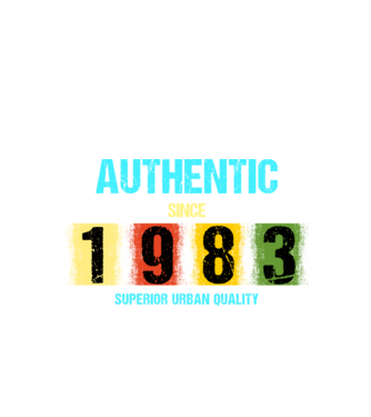 AUTHENTIC SINCE 1983, SUPERIOR URBAN QUALITY, 1932-BaN SZÜLETETT minta fekete pólón