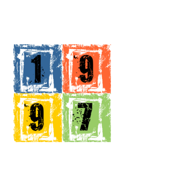 grunge number, szám 1997 minta fekete pólón
