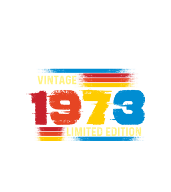 vintage ÉVSZÁM, LIMITED EDITION, RETRO SZÜLETÉSNAP, 1973 minta fehér pólón