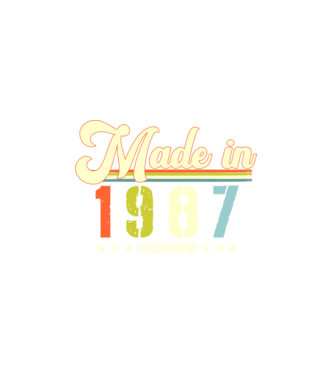made in 1987, 1st class edition, születésnap, 1987-ben készült minta fekete pólón