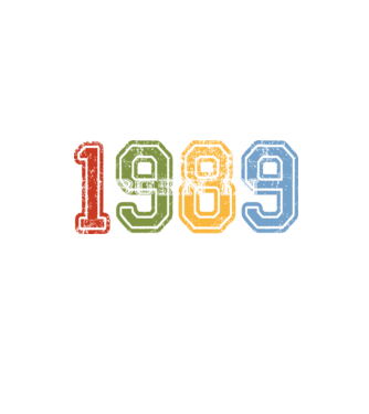 born in 1989 születésnapi felirat minta homokszín pólón