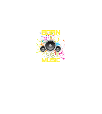 born to be music 1995-ben született, zenés születésnapi póló minta fekete pólón