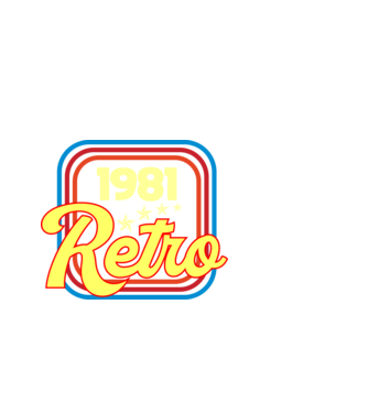 retro születésnapi felirat dátummal 1981 minta fekete pólón