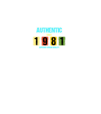 AUTHENTIC SINCE 1981, SUPERIOR URBAN QUALITY, 1980-BAN SZÜLETETT minta fekete pólón