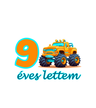 9 éves lettem monster truck minta fehér pólón