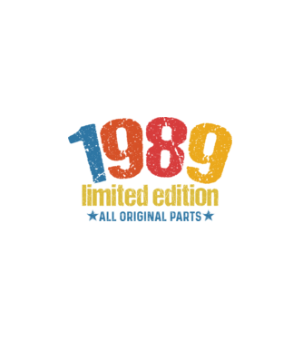 1989 limited edition ,all original parts, retro születésnapi évszám minta fekete pólón