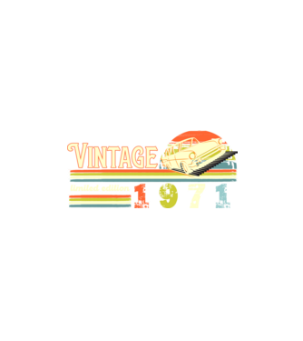 vintage, limited edidtion, retro születésnapi felirat, évszám veterán autóval, 1971 minta fekete pólón