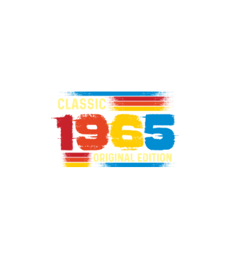 classic, original edition, retro, vintage évszám, születésnapi dátum, 1965 minta fehér pólón