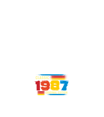 classic, original edition, retro, vintage évszám, születésnapi dátum, 1987 minta sötétkék pólón