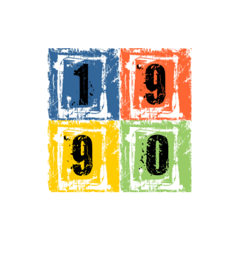 grunge number, szám 1990 minta homokszín pólón