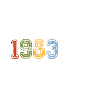 born in 1983 születésnapi felirat minta sötétkék pólón