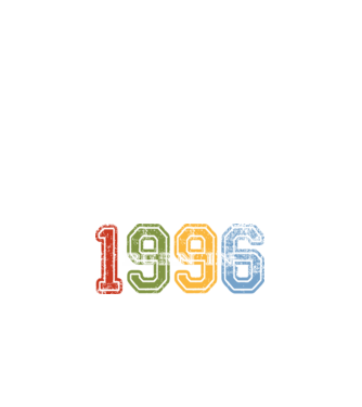 born in 1996 születésnapi felirat minta fehér pólón