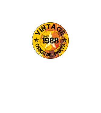 CIRCLE EMBLEM vintage , kör alakú embléma , évszám, 1988 minta fekete pólón