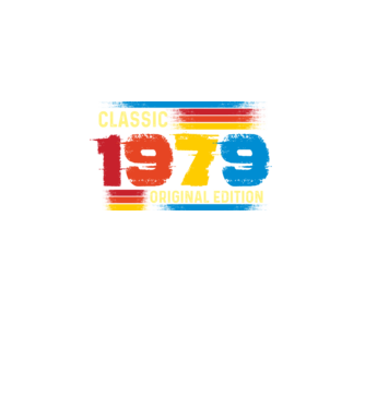 classic, original edition, retro, vintage évszám, születésnapi dátum, 1979 minta fekete pólón
