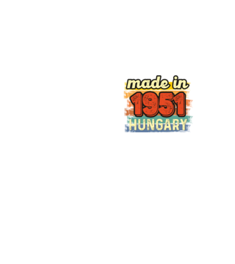 made in hungary felirat, retro évszám, grunge stílus, 1951 minta neonsárga pólón