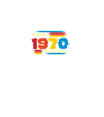 classic, original edition, retro, vintage évszám, születésnapi dátum, 1970 minta fekete pólón