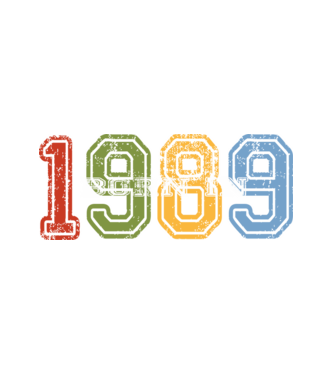 born in 1989 születésnapi felirat minta fehér pólón