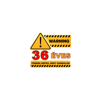 WARNING, 36 ÉVES TÖBBRE KÉPES, MIT GONDOLOD minta farmerkék pólón