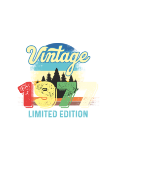 vintage évszám, limited edition, 1977-ben születetteknek minta fehér pólón