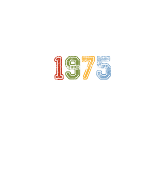 born in 1975 születésnapi felirat minta királykék pólón