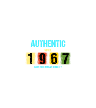 AUTHENTIC SINCE 1967, SUPERIOR URBAN QUALITY, 1967-BEN SZÜLETETT minta fekete pólón