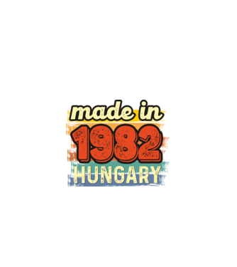 made in hungary felirat, retro évszám, grunge stílus, 1982 minta fekete pólón