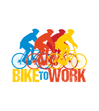 BIKE TO WORK BICAJOZZ A MUNKÁBA fiúk, férfiak minta fehér pólón