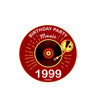 BIRTHDAY PARTY MUSIC, BAKELIT LEMEZJÁTSZÓ 1999 STEREO minta homokszín pólón