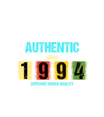 AUTHENTIC SINCE 1994, SUPERIOR URBAN QUALITY, 1994-BEN SZÜLETETT minta fehér pólón