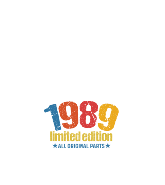 1989 limited edition ,all original parts, retro születésnapi évszám minta fehér pólón