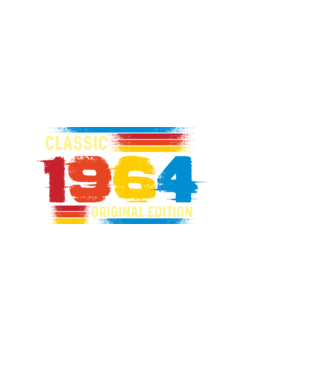 classic, original edition, retro, vintage évszám, születésnapi dátum, 1964 minta fekete pólón