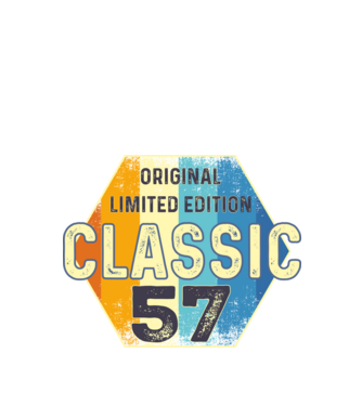 original classic limited edition embléma 57 éves születésnapra minta fekete pólón