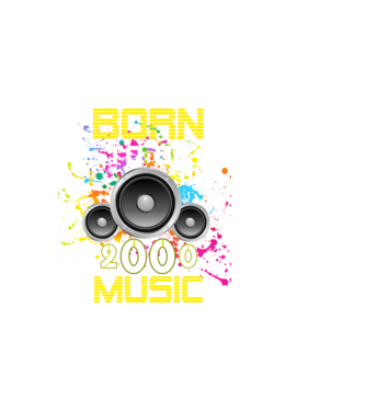 born to be music 2000-ben született minta sötétkék pólón