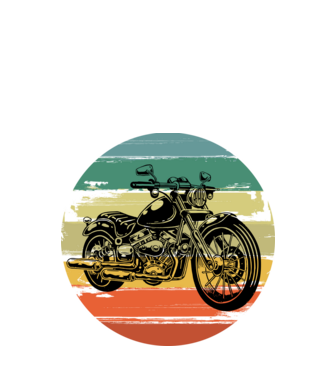 vintage retro motorkerékpár, oldtimer motor minta fekete pólón