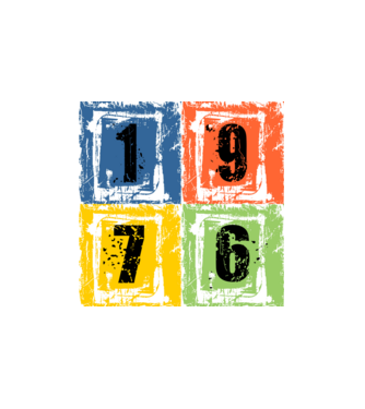 grunge number, szám 1976 minta fehér pólón