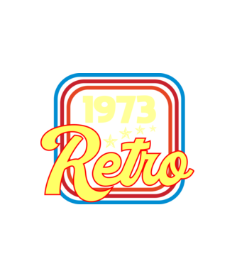 retro születésnapi felirat dátummal 1973 minta fehér pólón