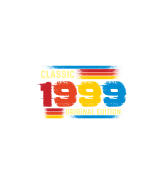 classic, original edition, retro, vintage évszám, születésnapi dátum, 1999 minta fehér pólón