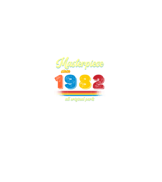masterpiece all original parts since 1982, mesterdarab, etalon minta farmerkék pólón