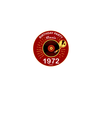 BIRTHDAY PARTY MUSIC, BAKELIT LEMEZJÁTSZÓ 1972 STEREO minta fekete pólón