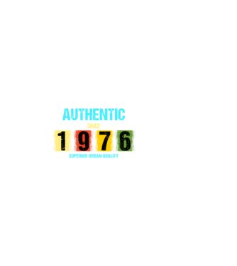 AUTHENTIC SINCE 1976, SUPERIOR URBAN QUALITY, 1976-BAN SZÜLETETT minta sötétkék pólón