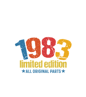 1983 limited edition ,all original parts, retro születésnapi évszám minta fekete pólón