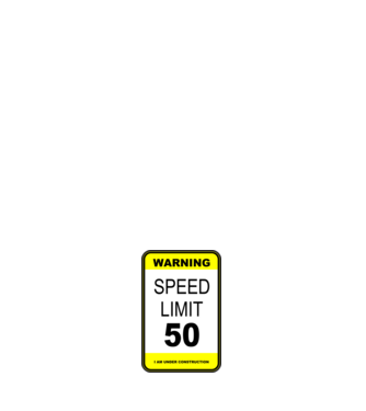 warning speed limit 50 , under construction minta sötétkék pólón