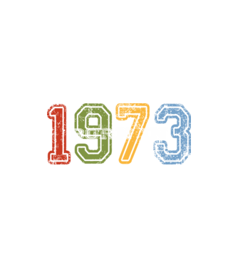 born in 1973 születésnapi felirat minta homokszín pólón