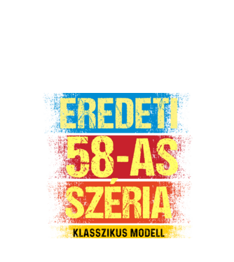 EREDEDI 58-AS SZÉRIA KLASSZKUS MODELL, RETRO SZÜLETÉSNAP minta fekete pólón