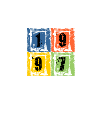 grunge number, szám 1997 minta fekete pólón