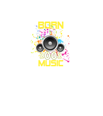 born to be music 2002-ben született, születésnapi póló minta fekete pólón