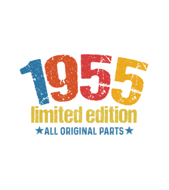 1955 limited edition ,all original parts, retro születésnapi évszám minta fehér pólón